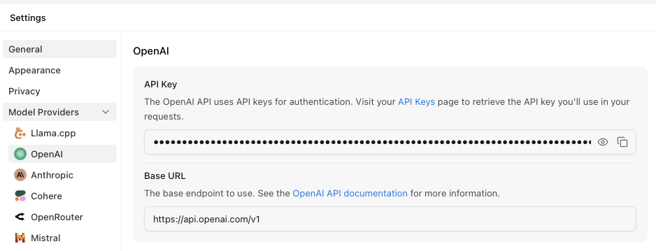 OpenAI 모델 활성화